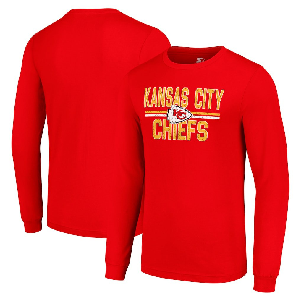 Kansas City Chiefs  Starter Team Mesh Print Graphic Long Sleeve T-Shirt