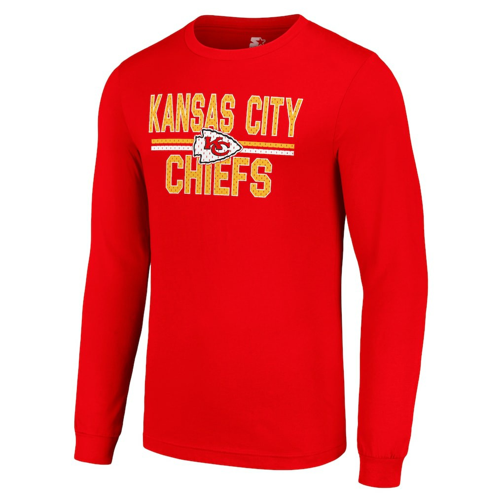 Kansas City Chiefs  Starter Team Mesh Print Graphic Long Sleeve T-Shirt