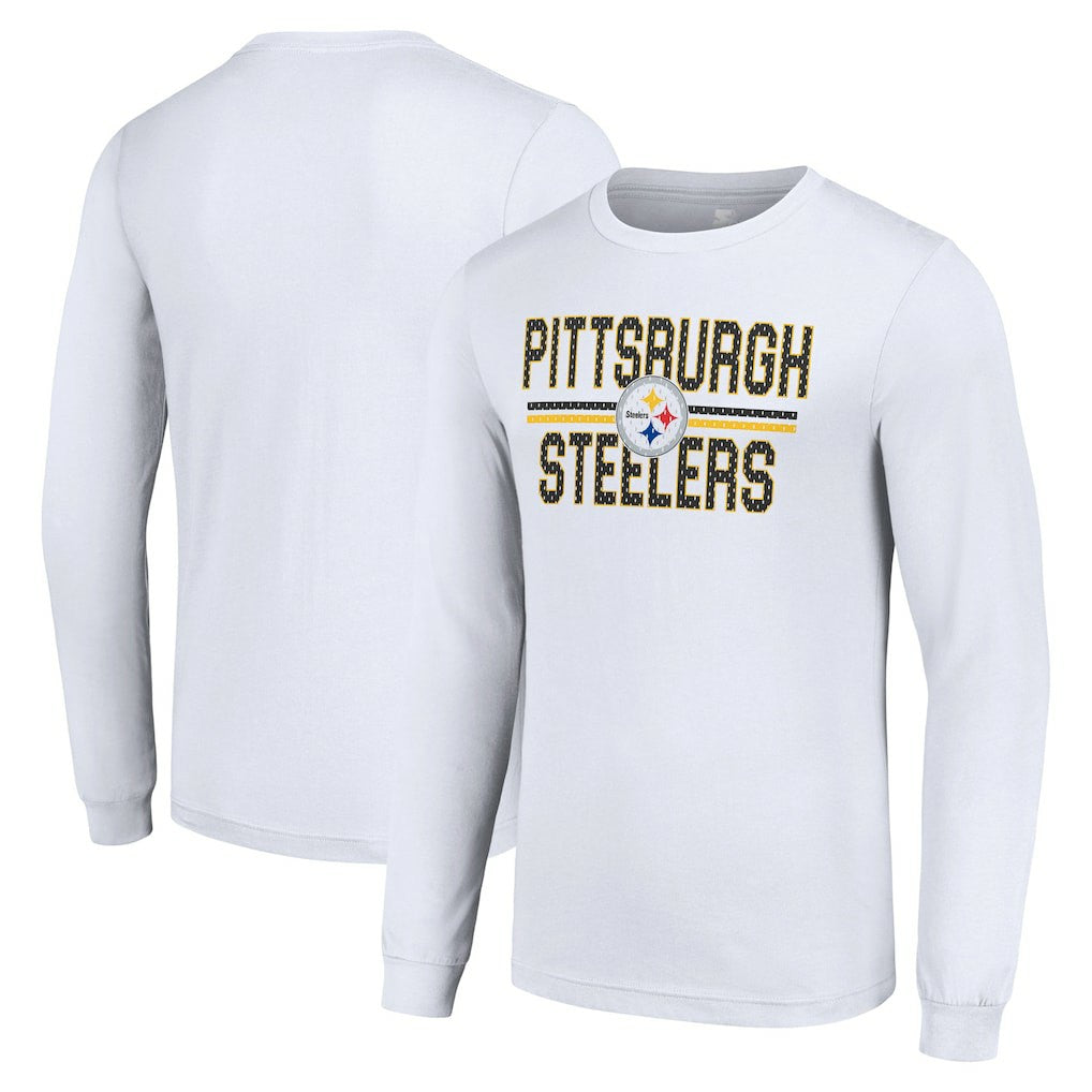 Pittsburgh Steelers  Starter Team Mesh Print Graphic Long Sleeve T-Shirt