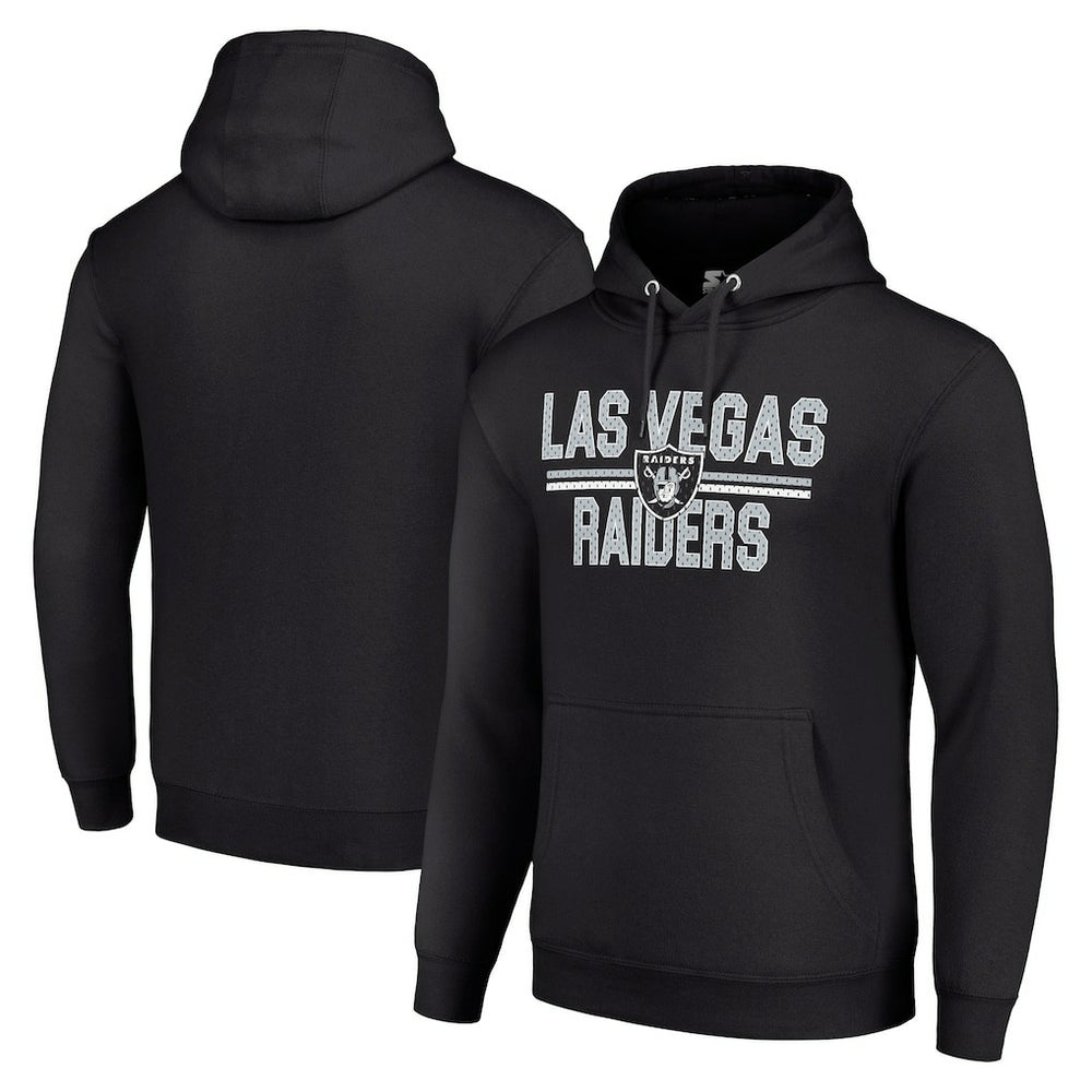 Las Vegas Raiders  Starter Unisex Team Mesh Print Graphic Tri-Blend Pullover Hoodie