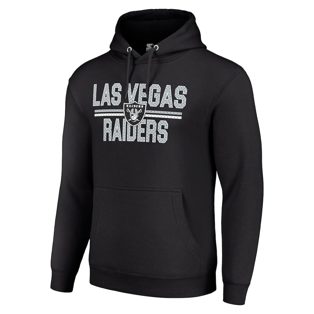 Las Vegas Raiders  Starter Unisex Team Mesh Print Graphic Tri-Blend Pullover Hoodie