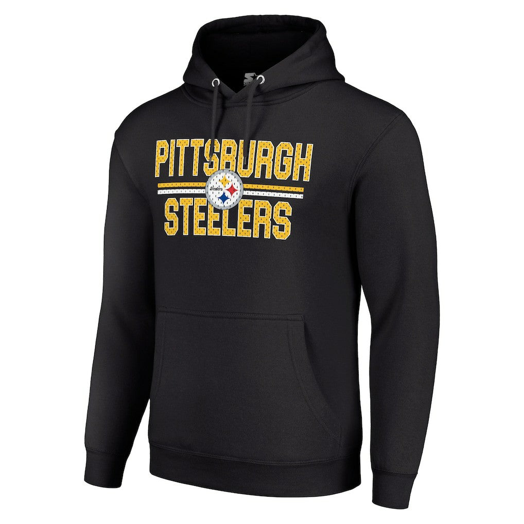 Pittsburgh Steelers  Starter Unisex Team Mesh Print Graphic Tri-Blend Pullover Hoodie