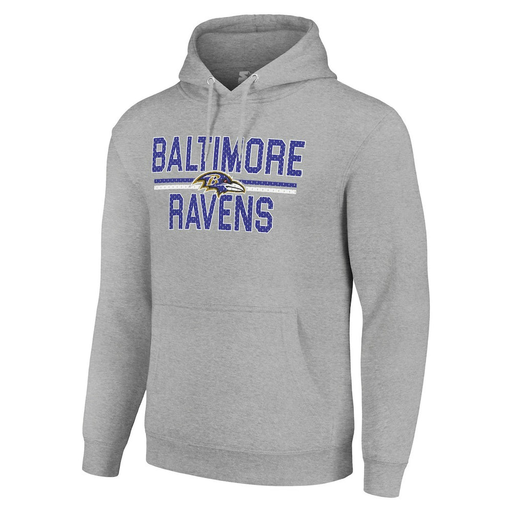 Baltimore Ravens  Starter Unisex Team Mesh Print Graphic Tri-Blend Pullover Hoodie
