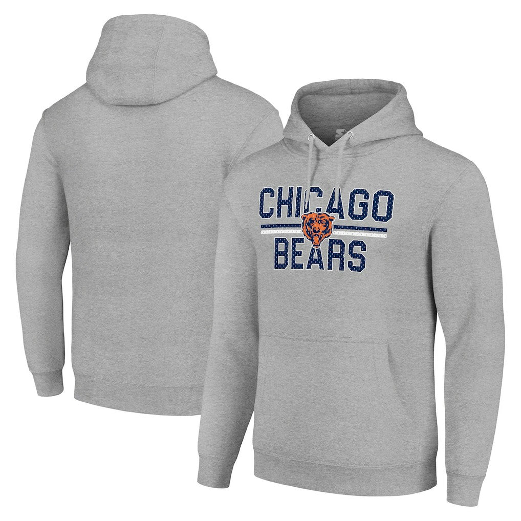 Chicago Bears  Starter Unisex Team Mesh Print Graphic Tri-Blend Pullover Hoodie