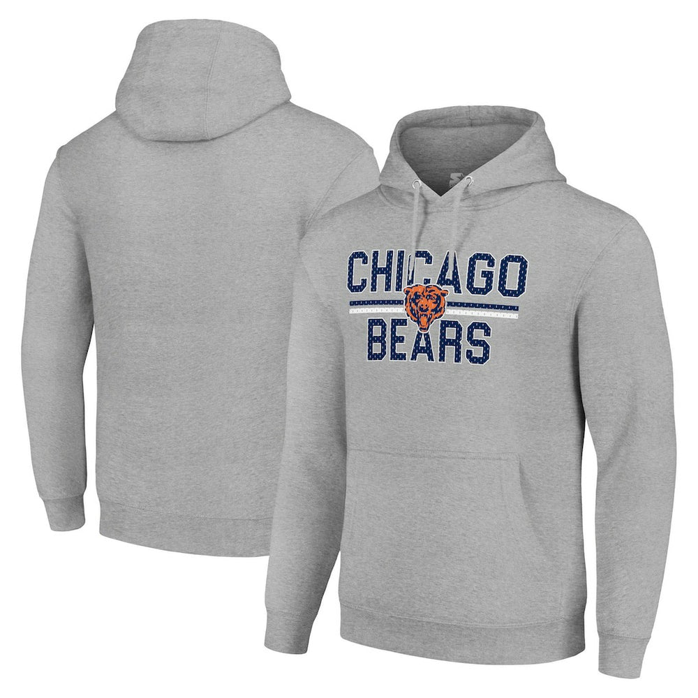 Chicago Bears  Starter Unisex Team Mesh Print Graphic Tri-Blend Pullover Hoodie
