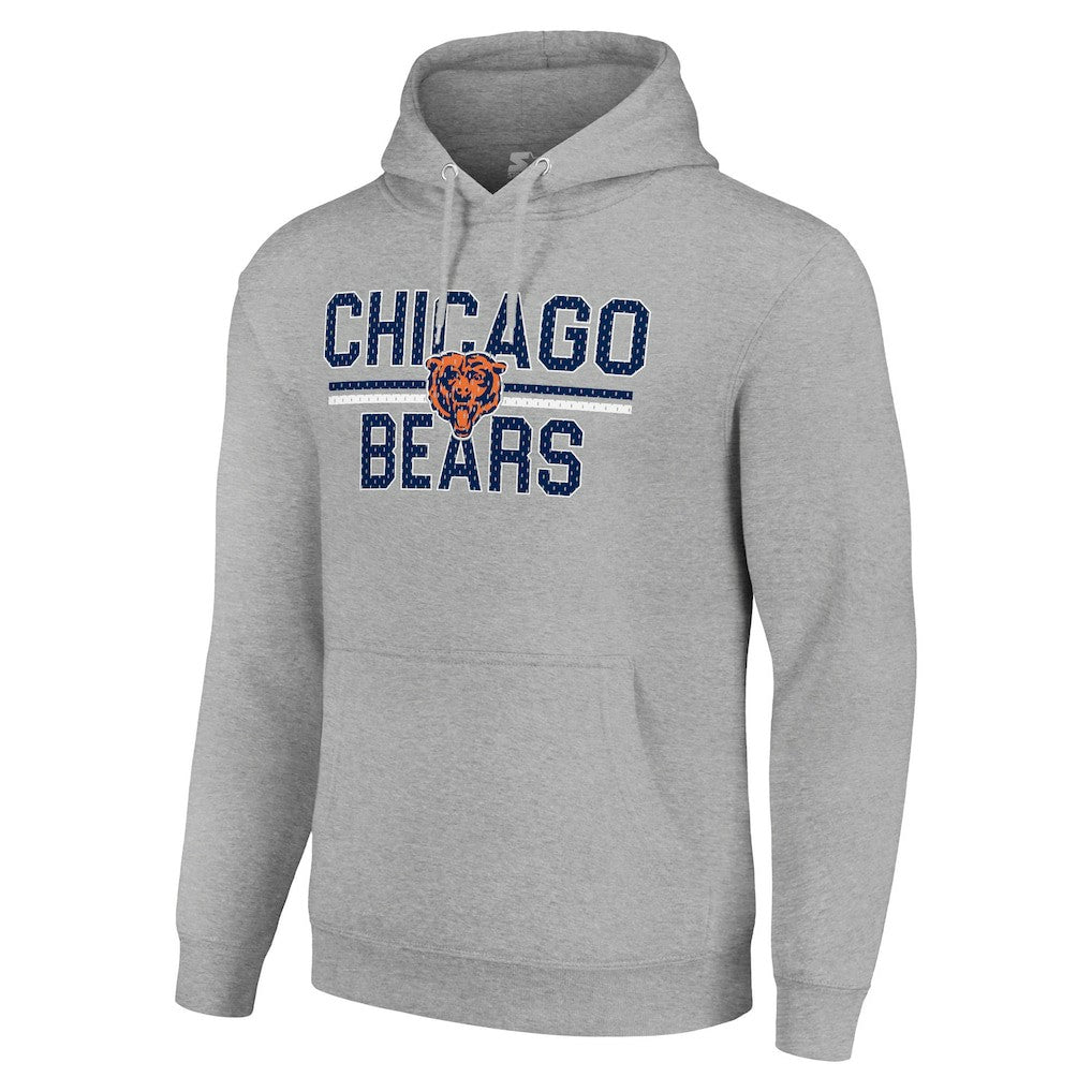 Chicago Bears  Starter Unisex Team Mesh Print Graphic Tri-Blend Pullover Hoodie