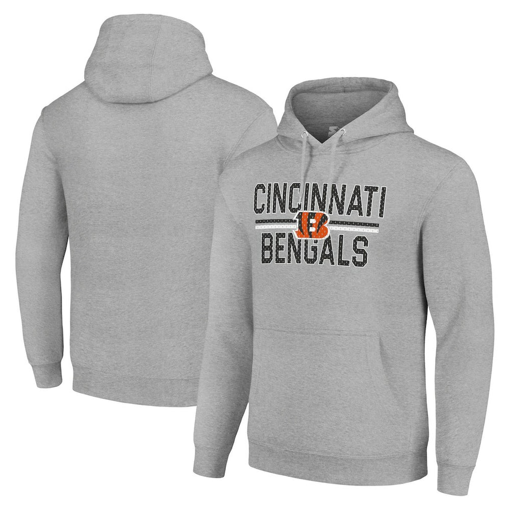 Cincinnati Bengals  Starter Unisex Team Mesh Print Graphic Tri-Blend Pullover Hoodie
