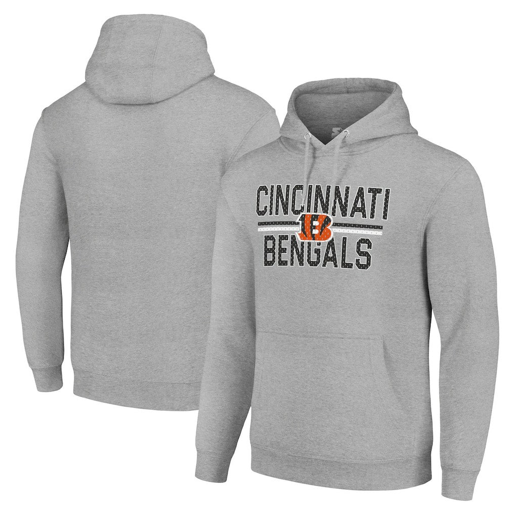 Cincinnati Bengals  Starter Unisex Team Mesh Print Graphic Tri-Blend Pullover Hoodie