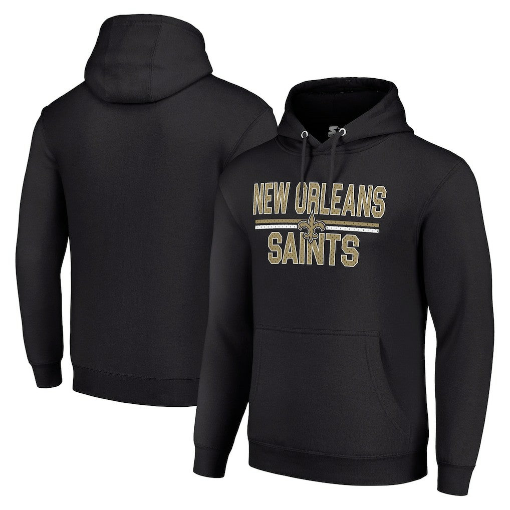 New Orleans Saints  Starter Unisex Team Mesh Print Graphic Tri-Blend Pullover Hoodie