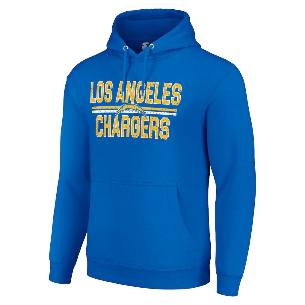 Los Angeles Chargers  Starter Unisex Team Mesh Print Graphic Tri-Blend Pullover Hoodie