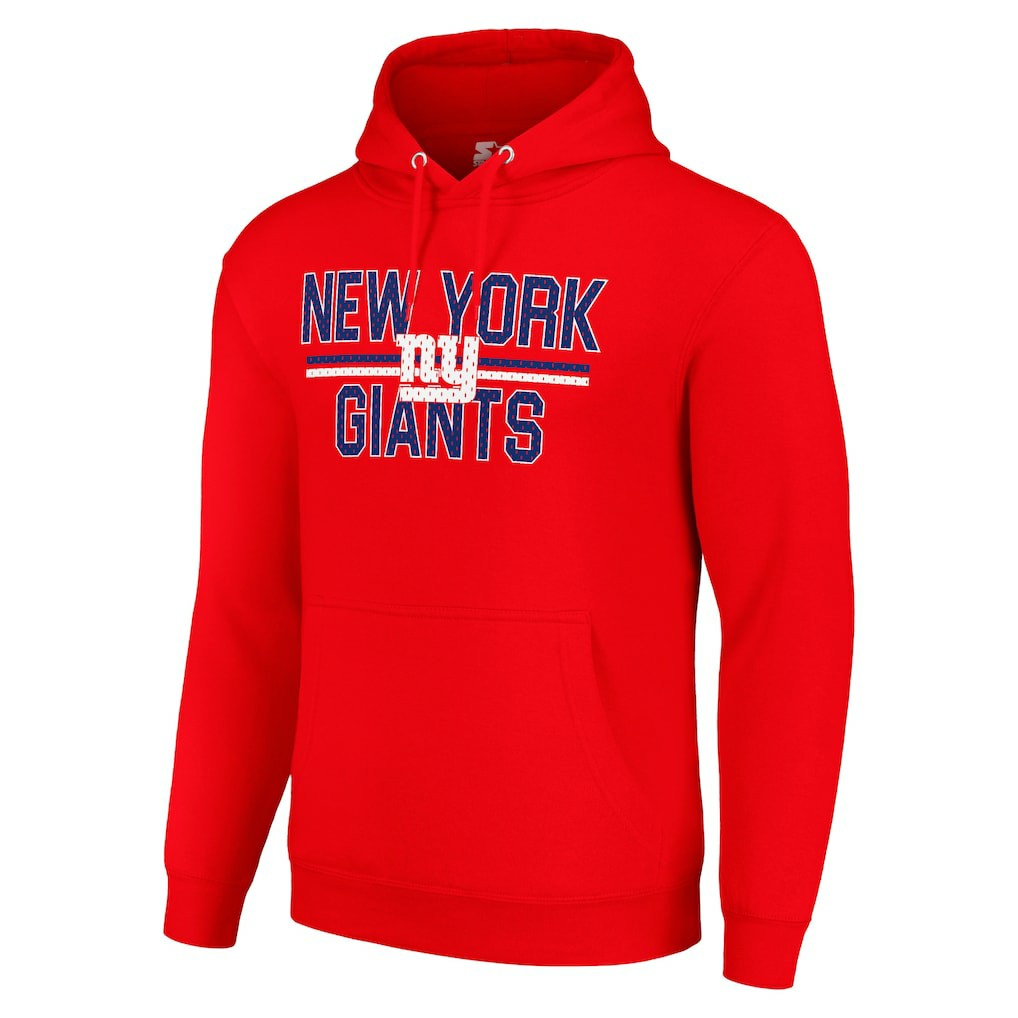 New York Giants  Starter Unisex Team Mesh Print Graphic Tri-Blend Pullover Hoodie