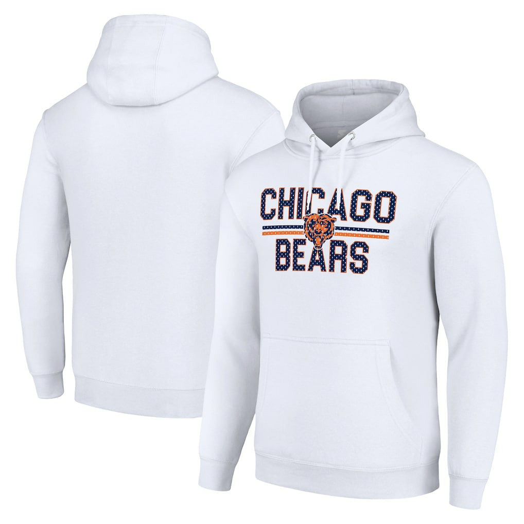 Chicago Bears  Starter Unisex Team Mesh Print Graphic Tri-Blend Pullover Hoodie
