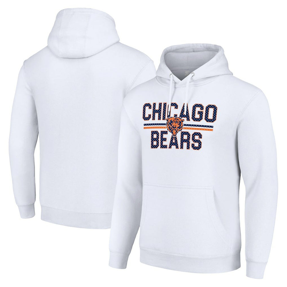 Chicago Bears  Starter Unisex Team Mesh Print Graphic Tri-Blend Pullover Hoodie