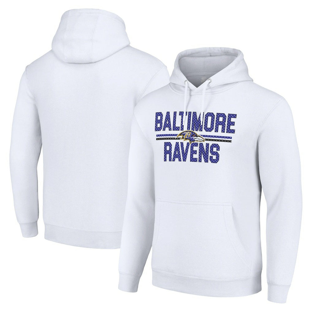 Baltimore Ravens  Starter Unisex Team Mesh Print Graphic Tri-Blend Pullover Hoodie