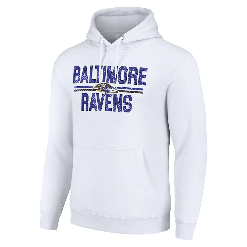 Baltimore Ravens  Starter Unisex Team Mesh Print Graphic Tri-Blend Pullover Hoodie