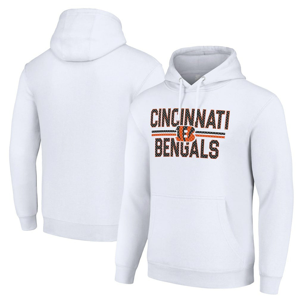 Cincinnati Bengals  Starter Unisex Team Mesh Print Graphic Tri-Blend Pullover Hoodie