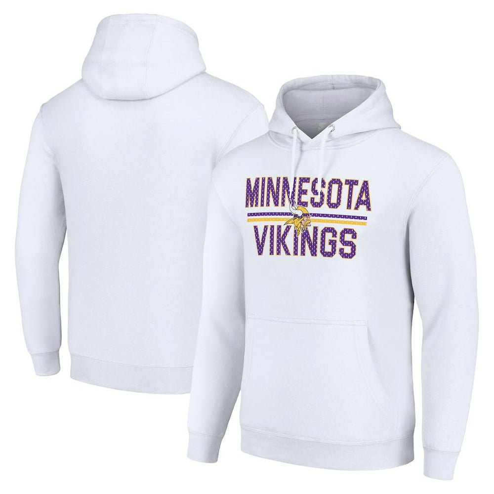 Minnesota Vikings  Starter Unisex Team Mesh Print Graphic Tri-Blend Pullover Hoodie