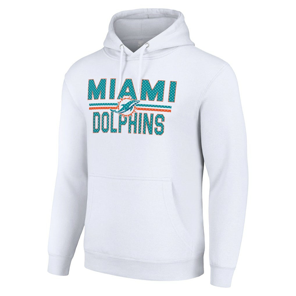 Miami Dolphins  Starter Unisex Team Mesh Print Graphic Tri-Blend Pullover Hoodie