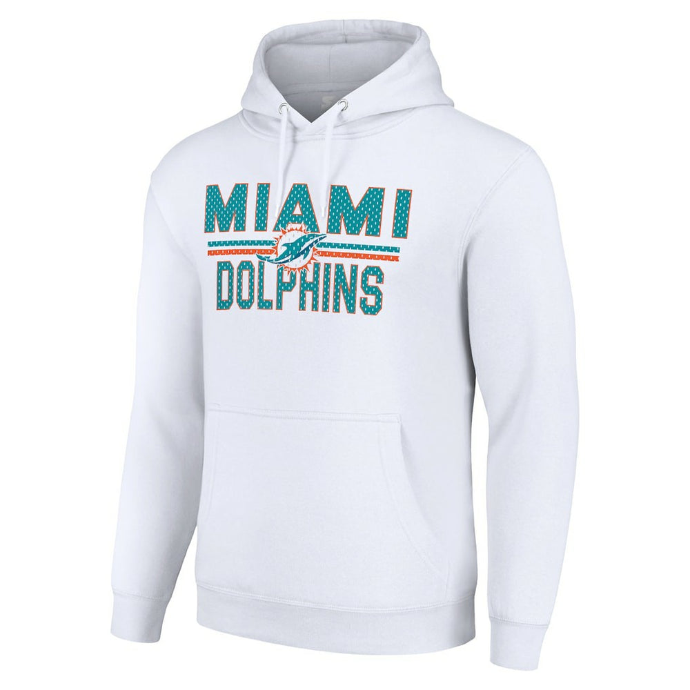 Miami Dolphins  Starter Unisex Team Mesh Print Graphic Tri-Blend Pullover Hoodie
