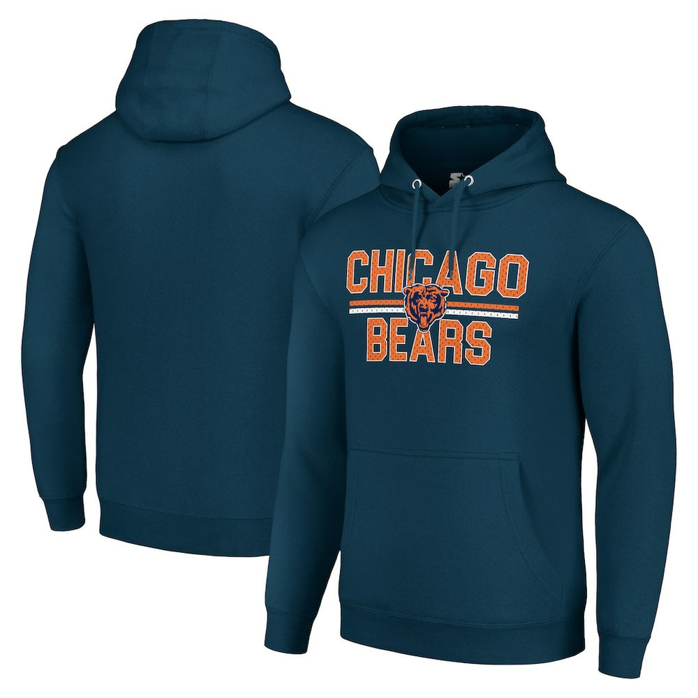 Chicago Bears  Starter Unisex Team Mesh Print Graphic Tri-Blend Pullover Hoodie