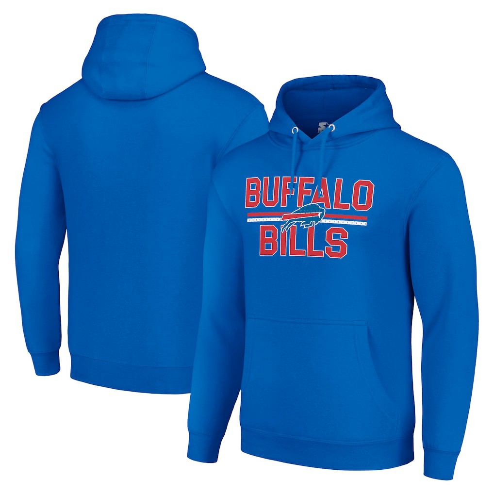Buffalo Bills  Starter Unisex Team Mesh Print Graphic Tri-Blend Pullover Hoodie
