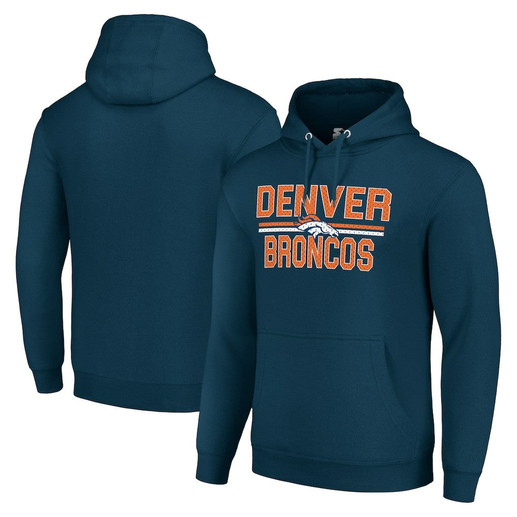 Denver Broncos  Starter Unisex Team Mesh Print Graphic Tri-Blend Pullover Hoodie