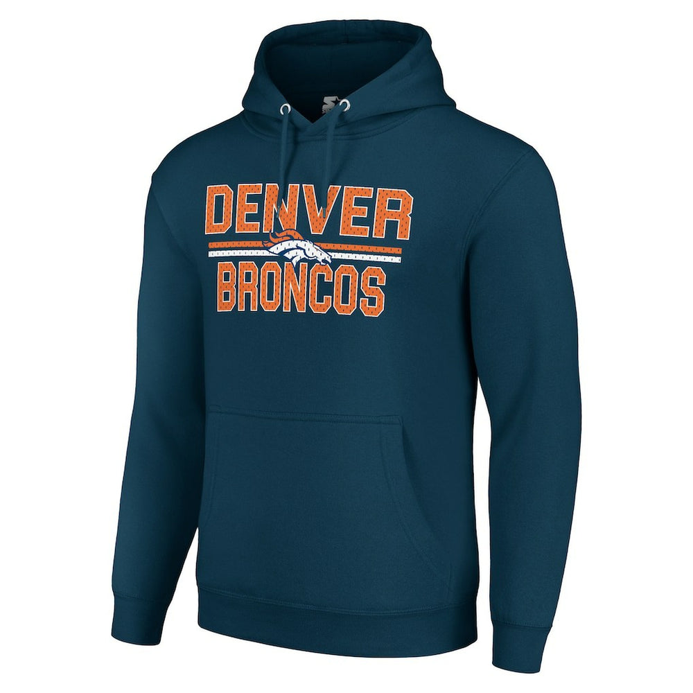 Denver Broncos  Starter Unisex Team Mesh Print Graphic Tri-Blend Pullover Hoodie