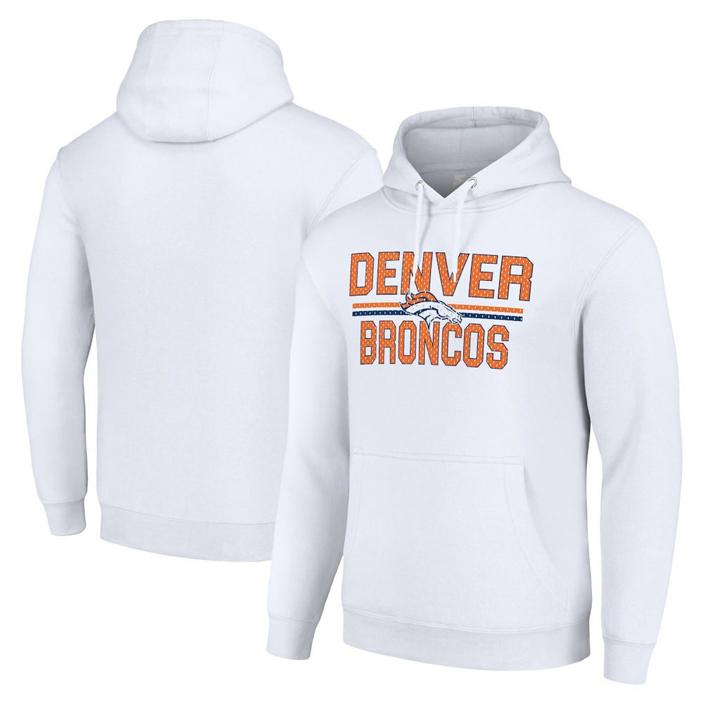 Denver Broncos  Starter Unisex Team Mesh Print Graphic Tri-Blend Pullover Hoodie