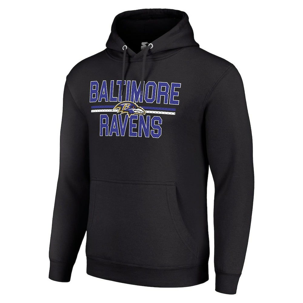 Baltimore Ravens  Starter Unisex Team Mesh Print Graphic Tri-Blend Pullover Hoodie