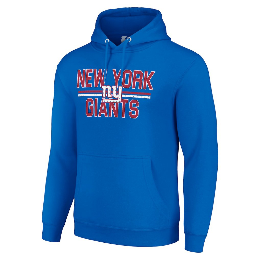 New York Giants  Starter Unisex Team Mesh Print Graphic Tri-Blend Pullover Hoodie
