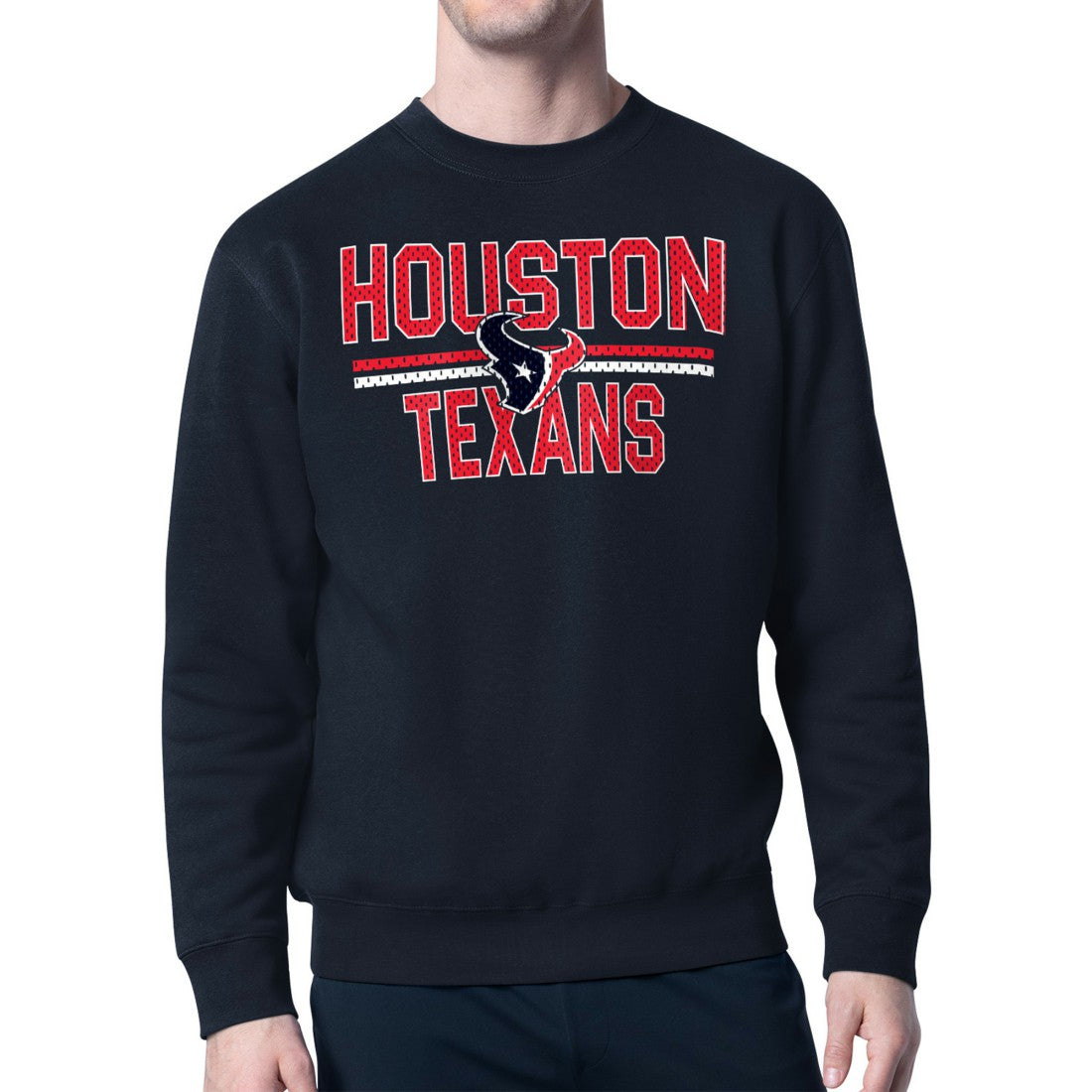 Houston Texans  Starter Team Mesh Print Graphic Pullover Sweatshirt