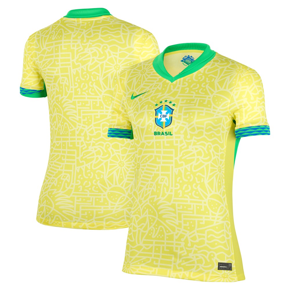 Brazil National Team Women's 2024 Home Stadium Replica Jersey – Yellow - Nike