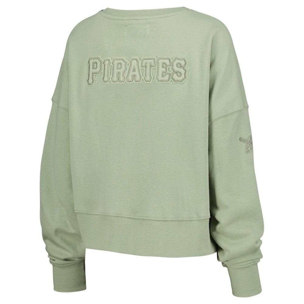 Pittsburgh Pirates Pro Standard Women's Neutral Oversized Boxy Cropped Pullover Sweatshirt | MLB Shop