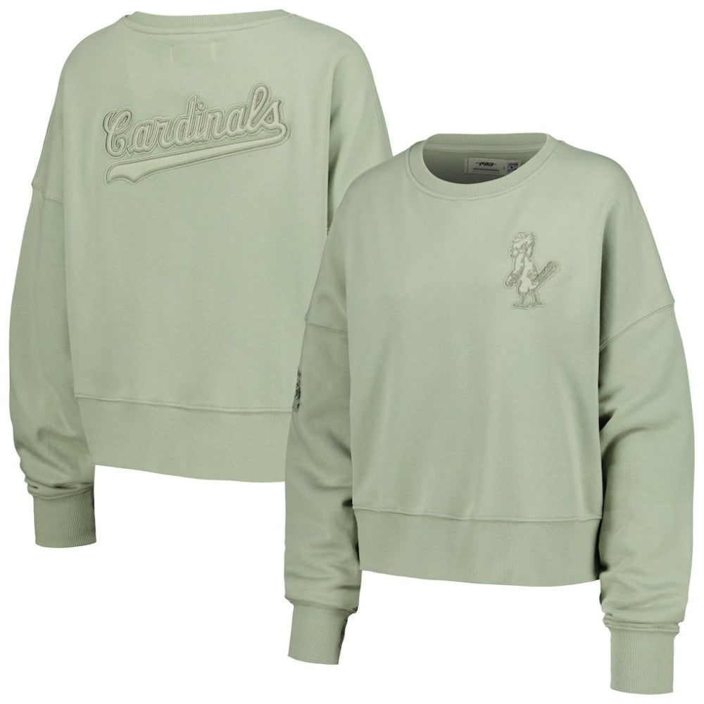 St. Louis Cardinals Pro Standard Women's Neutral Oversized Boxy Cropped Pullover Sweatshirt | MLB Online