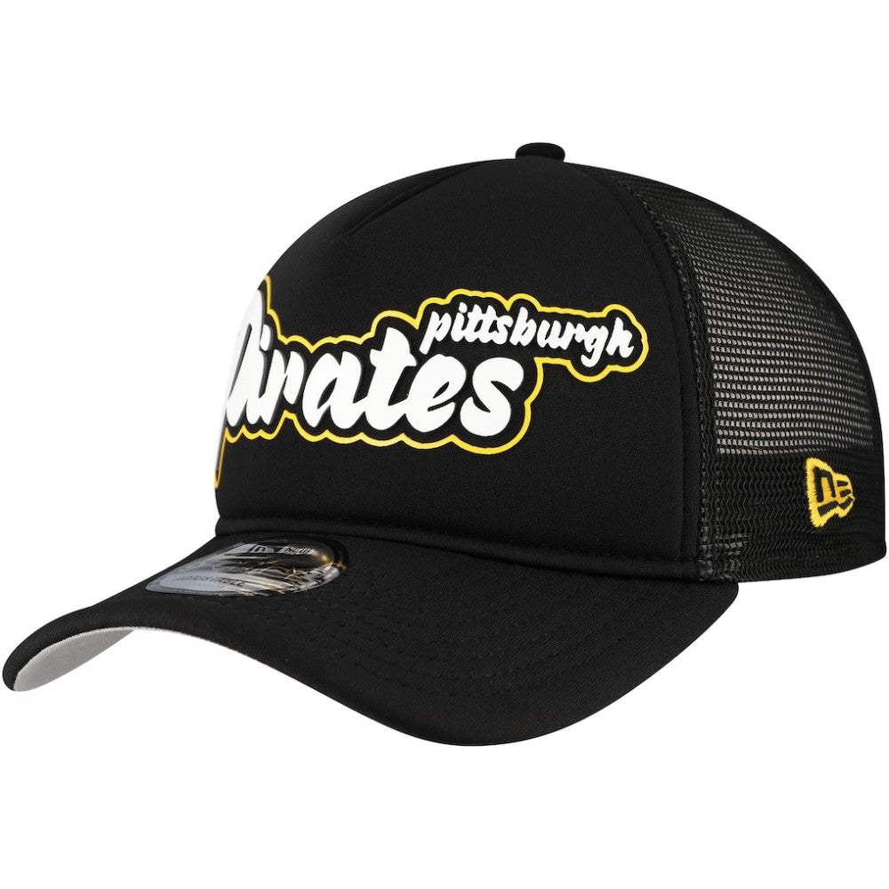 Pittsburgh Pirates New Era Retro Bold A-Frame Trucker 9FORTY Adjustable Hat | MLB Near me