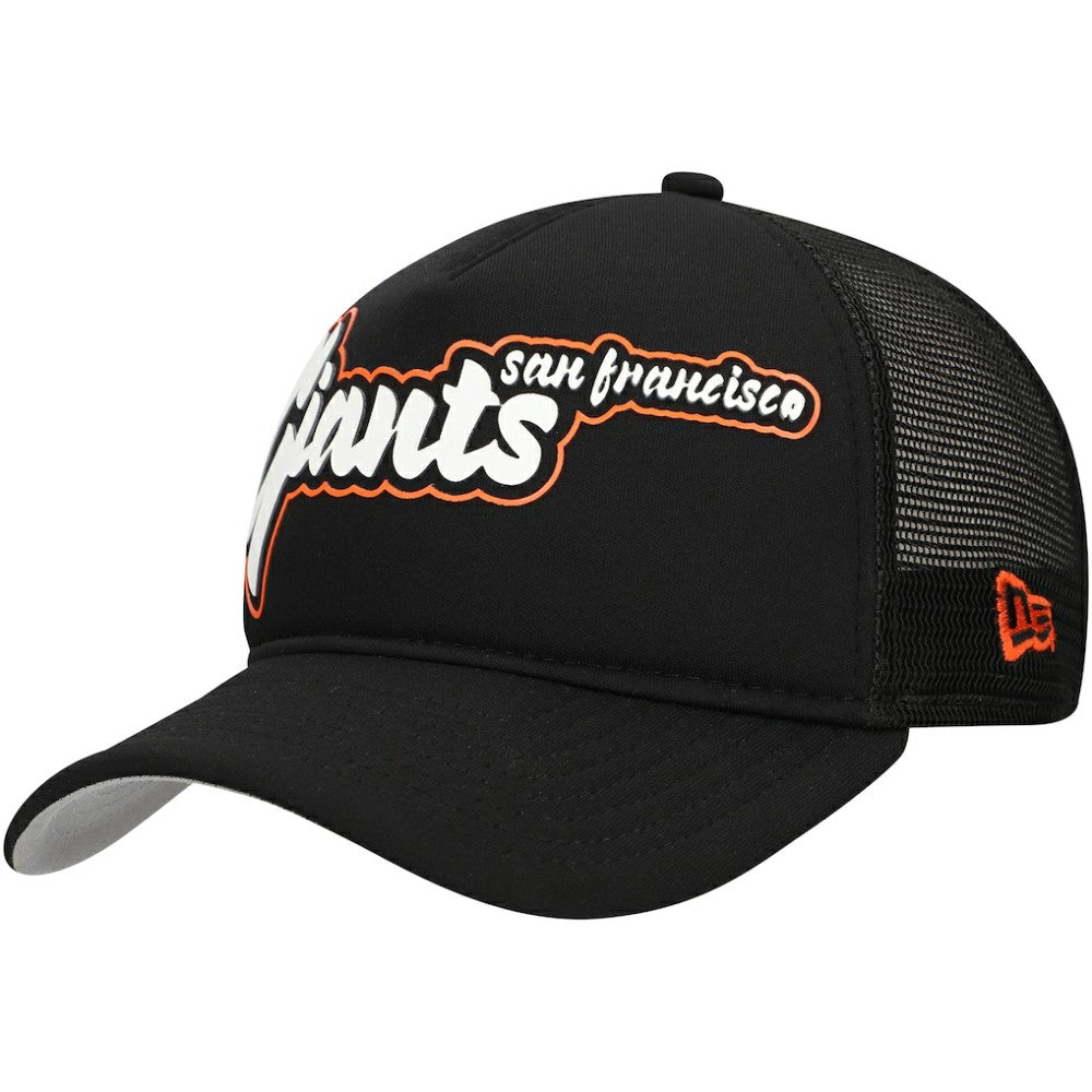 San Francisco Giants New Era Retro Bold A-Frame Trucker 9FORTY Adjustable Hat | MLB Outlet