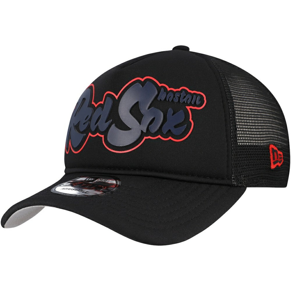 Boston Red Sox New Era Retro Bold A-Frame Trucker 9FORTY Adjustable Hat | MLB Near me