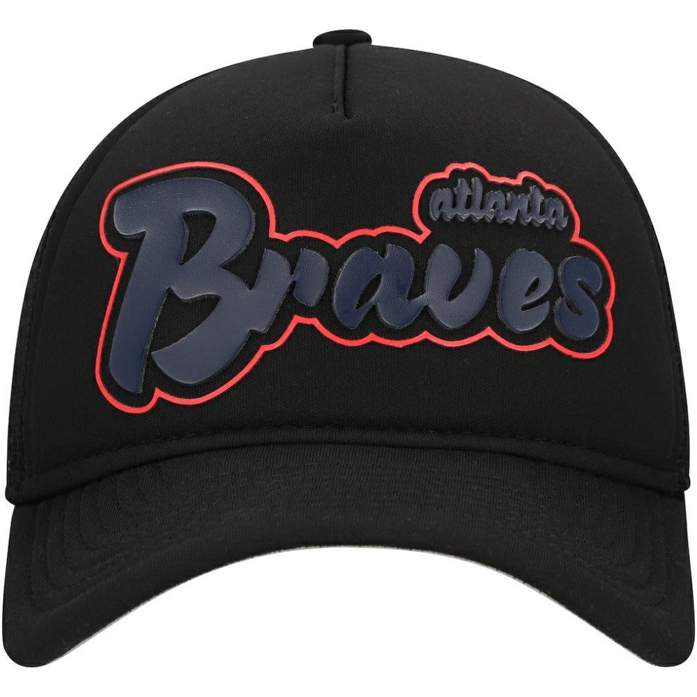 Atlanta Braves New Era Retro Bold A-Frame Trucker 9FORTY Adjustable Hat | MLB Discount