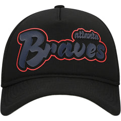 Atlanta Braves New Era Retro Bold A-Frame Trucker 9FORTY Adjustable Hat | MLB Discount
