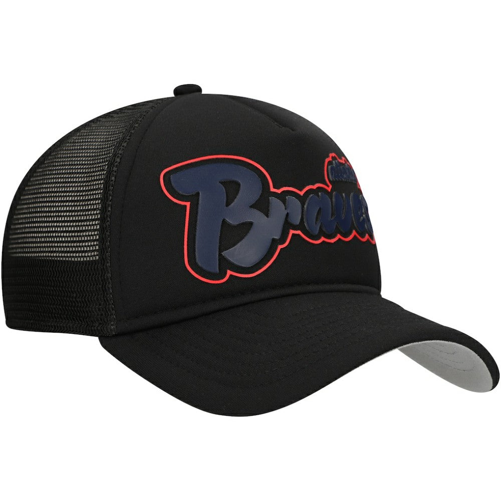 Atlanta Braves New Era Retro Bold A-Frame Trucker 9FORTY Adjustable Hat | MLB Discount