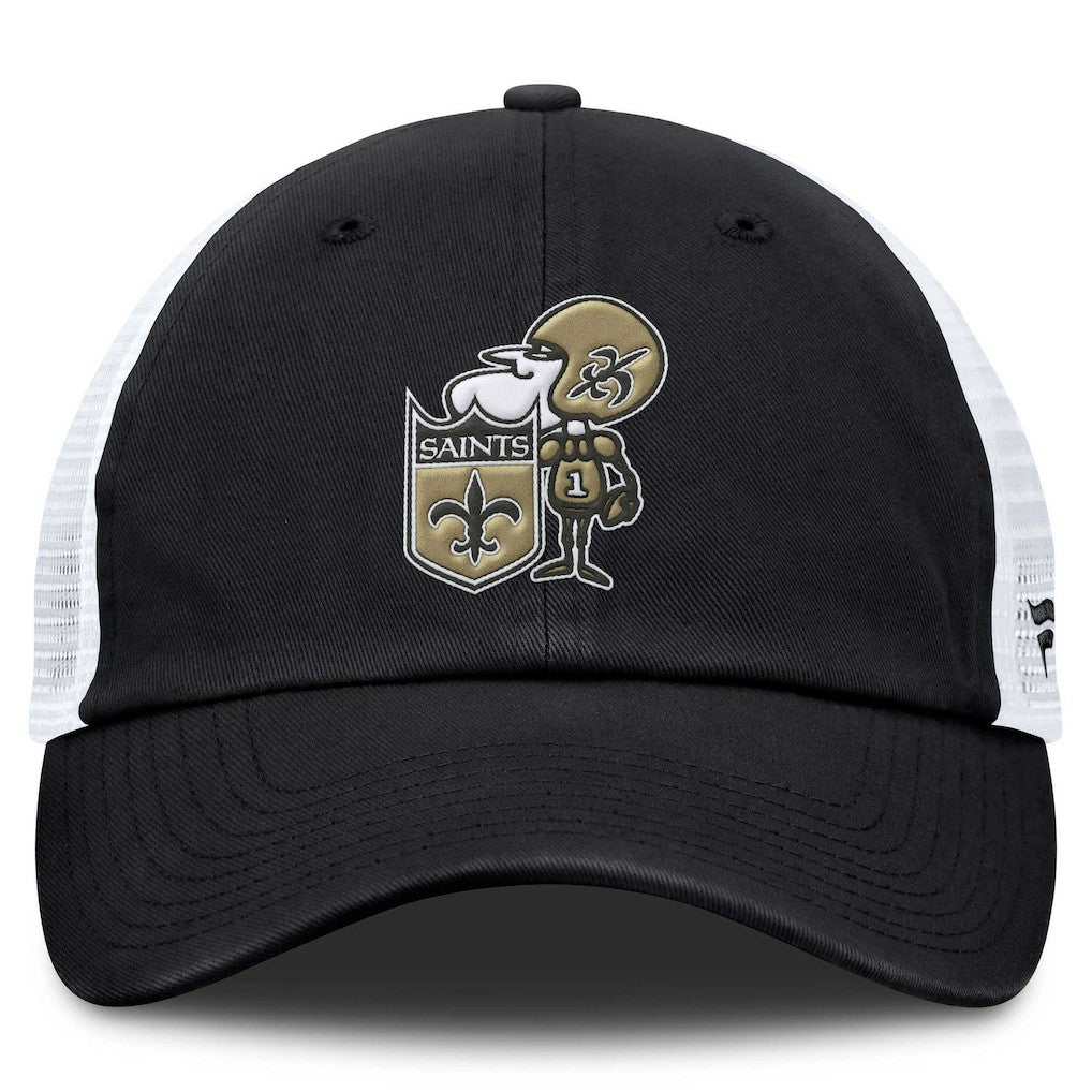 New Orleans Saints Fanatics Basic Vintage Trucker Adjustable Hat