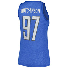 Detroit Lions  Aidan Hutchinson  Majestic Threads Women's Name & Number Tri-Blend Tank Top