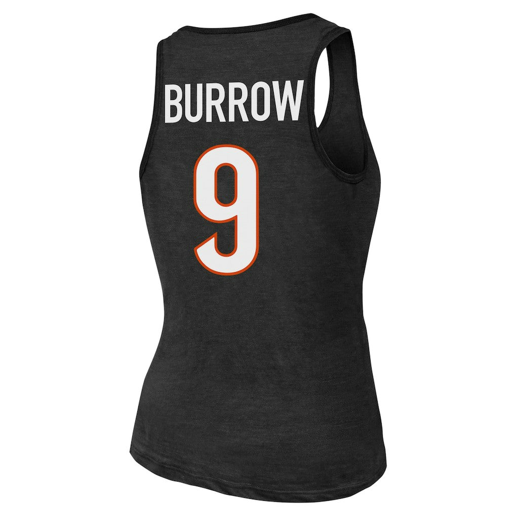 Cincinnati Bengals  Joe Burrow  Majestic Threads Women's Name & Number Tri-Blend Tank Top