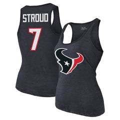 Houston Texans  C.J. Stroud  Majestic Threads Women's Name & Number Tri-Blend Tank Top