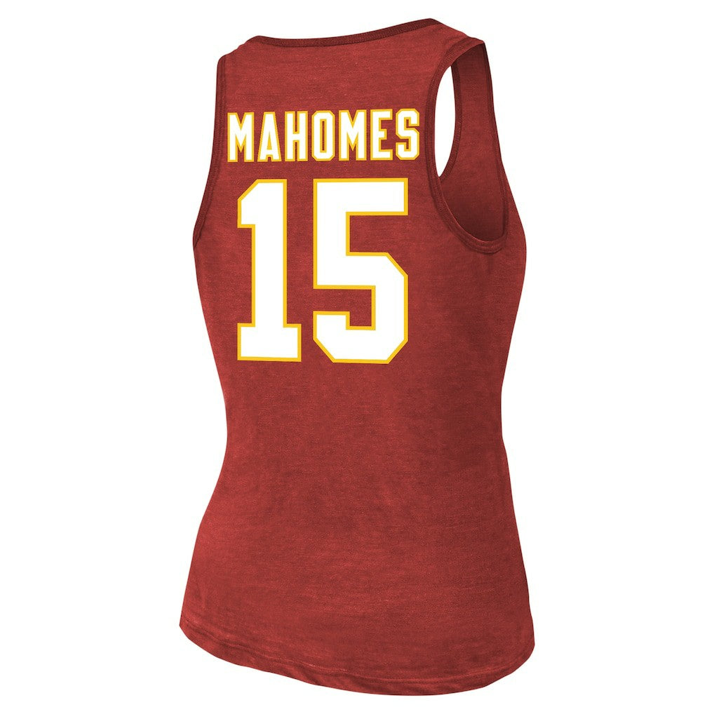 Kansas City Chiefs  Patrick Mahomes  Majestic Threads Women's Name & Number Tri-Blend Tank Top