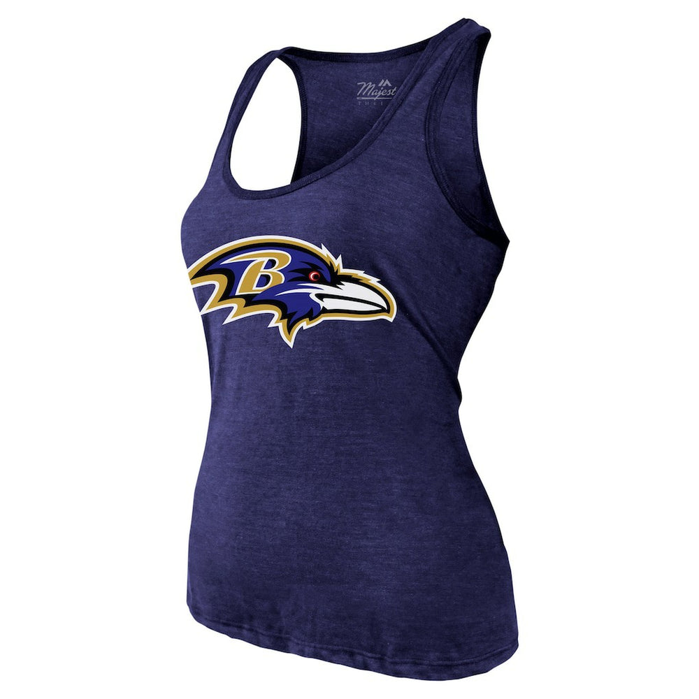 Baltimore Ravens  Lamar Jackson  Majestic Threads Women's Name & Number Tri-Blend Tank Top