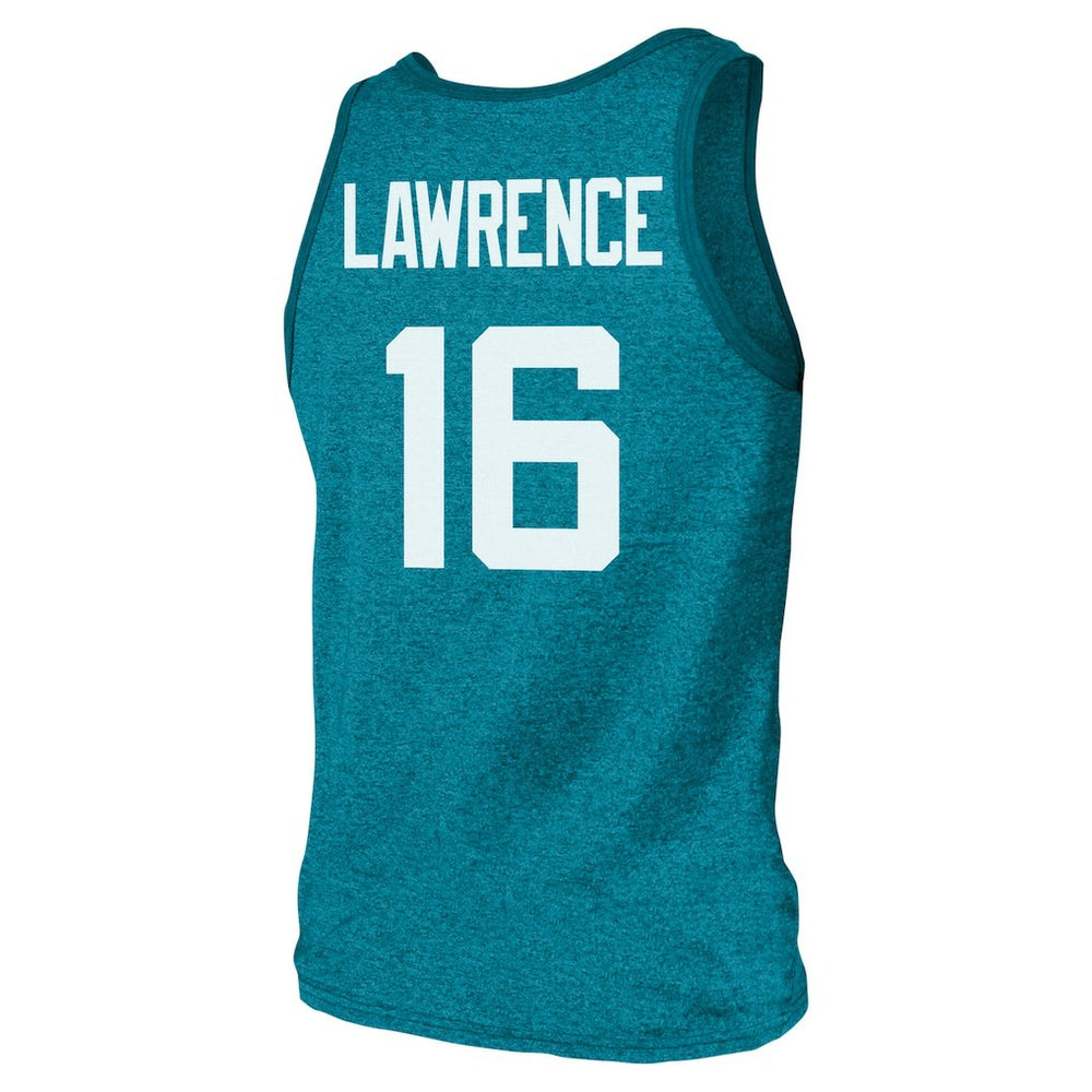 Jacksonville Jaguars  Trevor Lawrence  Majestic Threads Tri-Blend Player Name & Number Tank Top