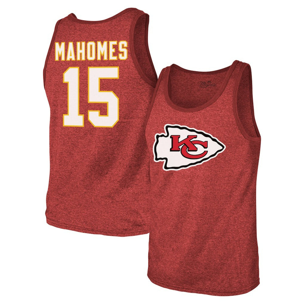 Kansas City Chiefs  Patrick Mahomes  Majestic Threads Tri-Blend Player Name & Number Tank Top