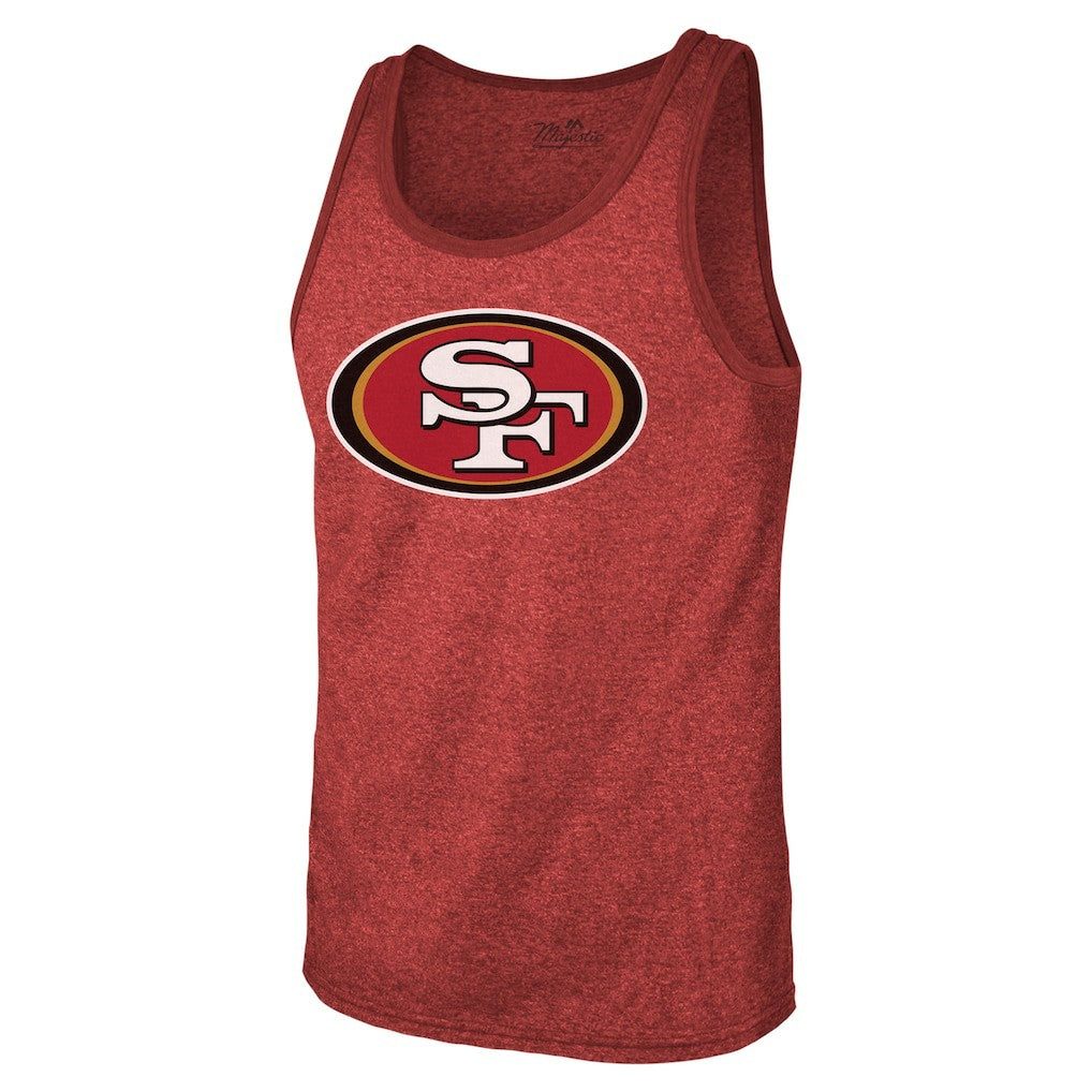 San Francisco 49ers  Christian McCaffrey  Majestic Threads Tri-Blend Player Name & Number Tank Top