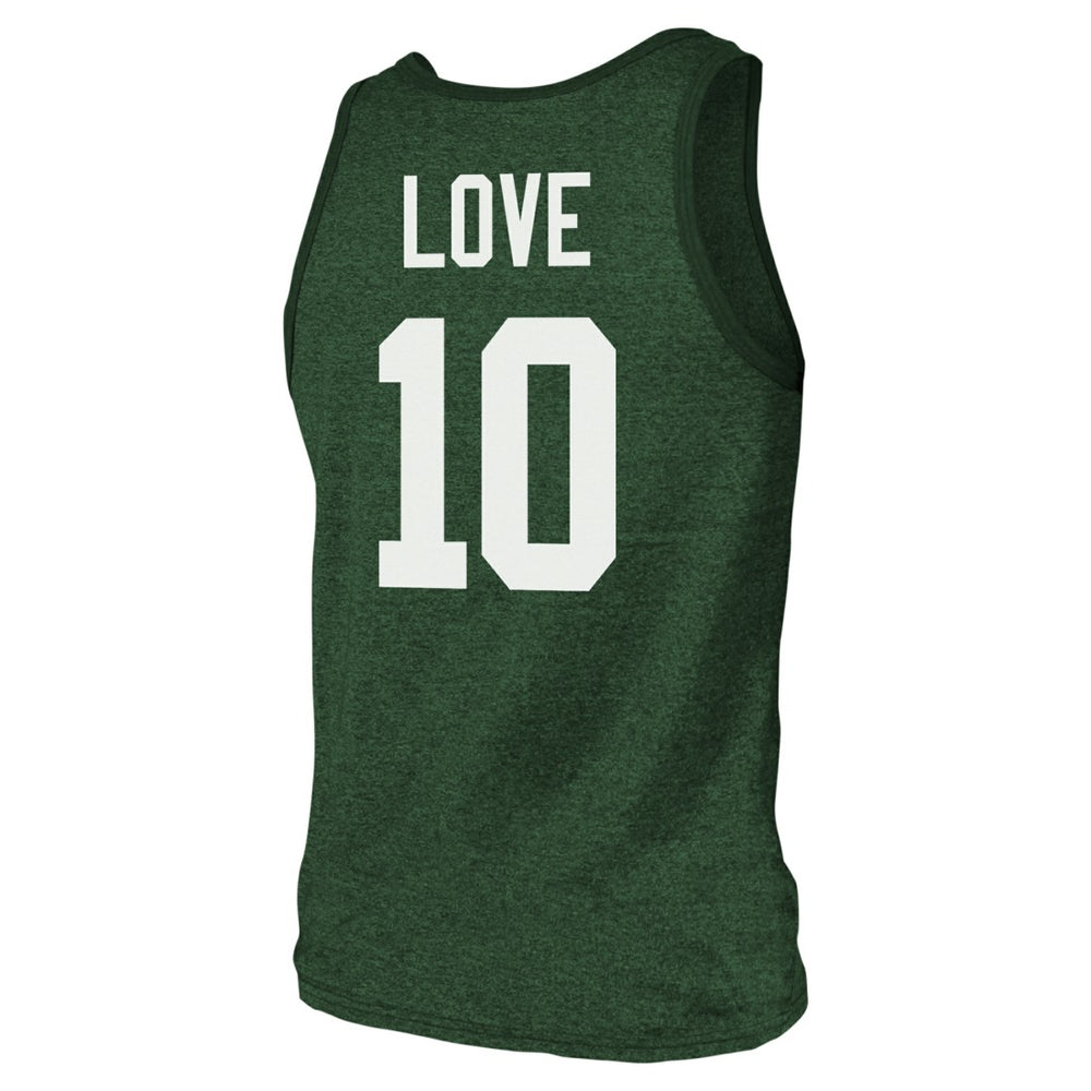 Green Bay Packers  Jordan Love  Majestic Threads Tri-Blend Player Name & Number Tank Top